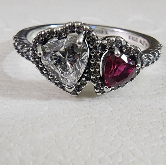 Pandora Halo Hearts Ring Sterling silver Size 56 - Picture 6 of 8